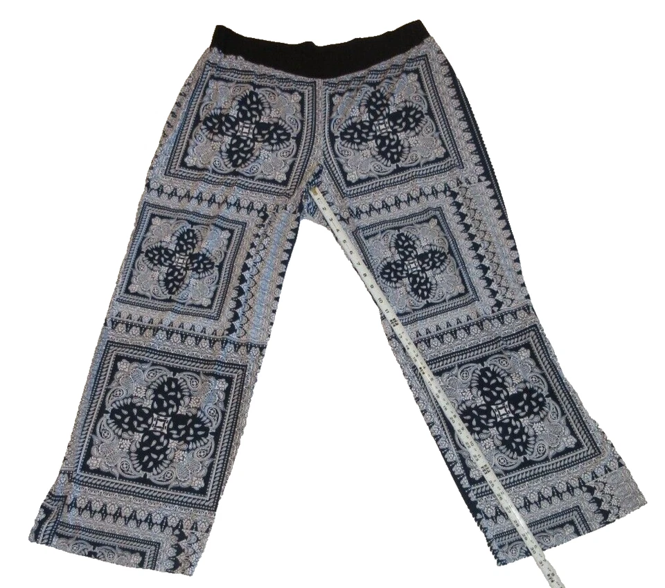 Pantalones de pierna ancha Grace Elements para mujer azul blanco talla 2X (18/20) Foto 2 de 4