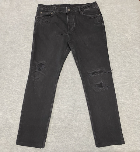 Ksubi Jeans Men Size 34 Black Skinny Slim Distressed Chitch Stretch Grunge 34x28