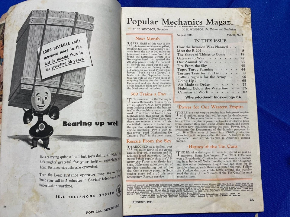 Lot of 2 Popular Mechanics Magazines 1946 1944 Issues - Image 3 of 4