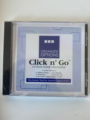 Organized Options Click and Go Home Organizer 1.0 PC CD-ROM 2002 Windows XP/NT2K