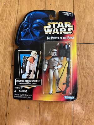 1996 STAR WARS SANDTROOPER Power of the Force 01 POTF Green Card Kenner New
