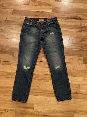 DEAR JOHN Jesse Boyfriend Distressed Womens Blue Denim Jeans TAG 27 Fits 31 x 29