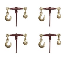 (4 Pack) PRO Heavy Duty Chain Specialty Binder Ratchet Style 3/8"-1/2" Grab H...