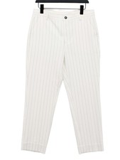 Ganni Women's Suit Trousers UK 12 White Polyester
