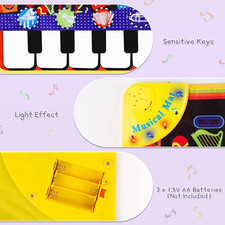 Musical Piano Mat for Toddlers - 28 Music Sounds Floor Piano Keyboard Dance P...