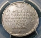 1828 MEXICO SAN LUIS POTOSI Silver MEDAL, GROVE-75a PCGS AU53 Scarce — photo 4
