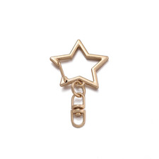 5/10Pcs Alloy Star Pentagram Hollow Key Chain Rings Keychain Lobster Clasp for D