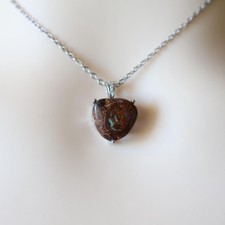 Heart Boulder Opal Pendant | 925 Sterling Silver Natural Australian Opal Necklac