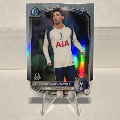Topps 2025-26 Chrome Luca Williams-Barnett BU-LWB Spurs Rookie
