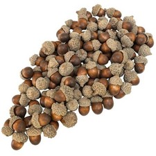 100 Pcs Wooden Brown Artificial Acorns - Autumn Decorations