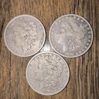 Lot of 3 Morgan Silver Dollars 1881 1882 1887  $1 90% Silver US Coins Circulated