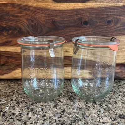 Weck Tulip Jar - Sour Dough Starter Jars for Sourdough - (2) WECK 745 Large Clea