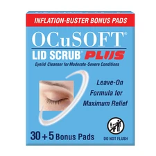 OCuSOFT Lid Scrub Plus 30 Count Inflation Buster with 5 extra pads
