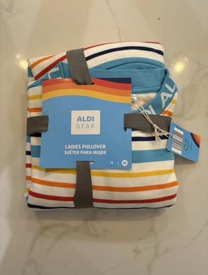 #ad #ad Aldi Gear 2024 Womens XL Striped Pullover Sweatshirt Crewneck Pullover Spring $23.99
