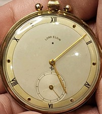 1946 Lord Elgin 14K Gold Filled Pocket Watch 21 Jewels 10s Grade 543 Adj. 5 Pos