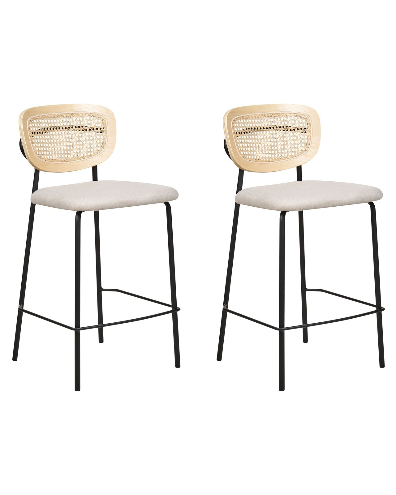Set di 2 sedie alte MAYETTA Beige chiaro Rattan