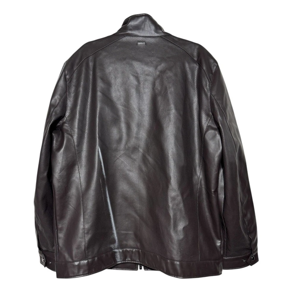 Abrigo Chaqueta Michael Kors Para Hombre Imitación Cuero Marrón Talla 2XL Alto Otoño Clásico Foto 2 de 4