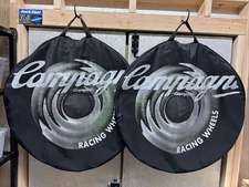 Pair of Campagnolo Wheel Bags Zippered For 700c Wheels Black Wheelset