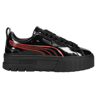 PUMA Mayze Catwoman Logo Platform Womens Black Sneakers Casual