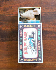 Maileg Little Brother Mouse Beige Mini Stuffed Animal in Box Washable