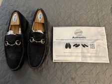 Gucci Classic Horsebit Loafers Size 9 Black Suede