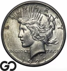 1927-D Peace Dollar, Better Denver Date, Nice Choice AU++