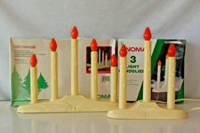 Vintage NOMA 3 & 5 light CANDOLIERS in box Dripping Wax Look indoor Christmas