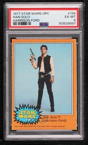 1977 OPC Star Wars #194 Han Solo (Harrison Ford) — PSA 6