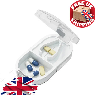 Tragbarer Pillenschneider & Aufbewahrungsbox UK