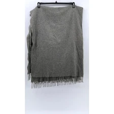 UNBRANDED Women's Charcoal Gray Soft Knit Fringe Wrap Scarf SZ OS