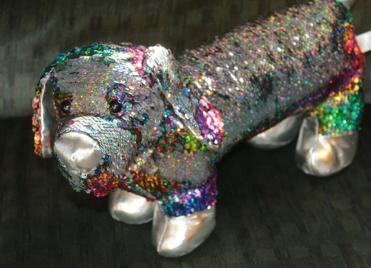 Dan Dee Rainbow Sequin Dachshund Dog Plush 21