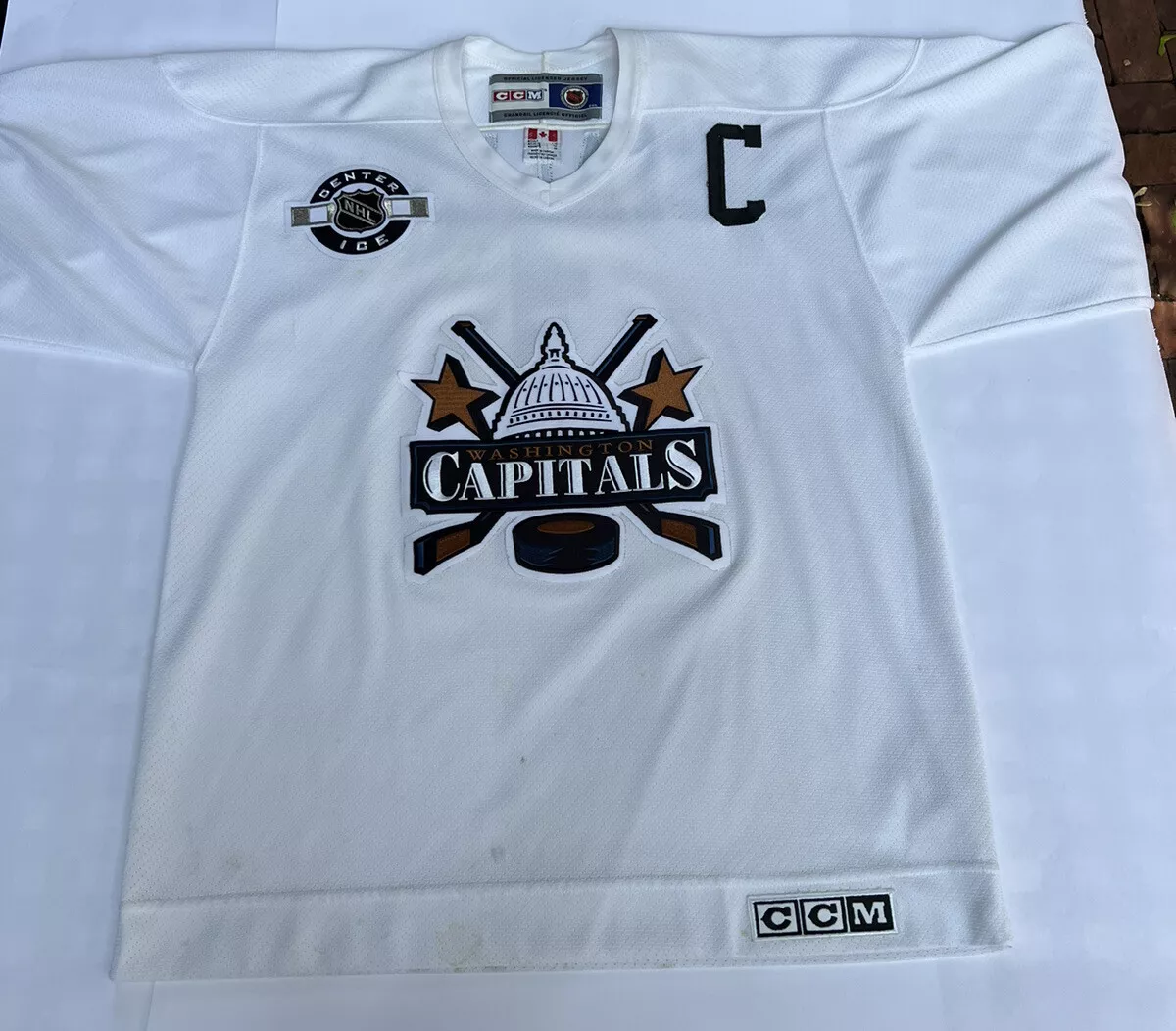 Embroidered White Metallica Washington Capitals Hockey Jersey