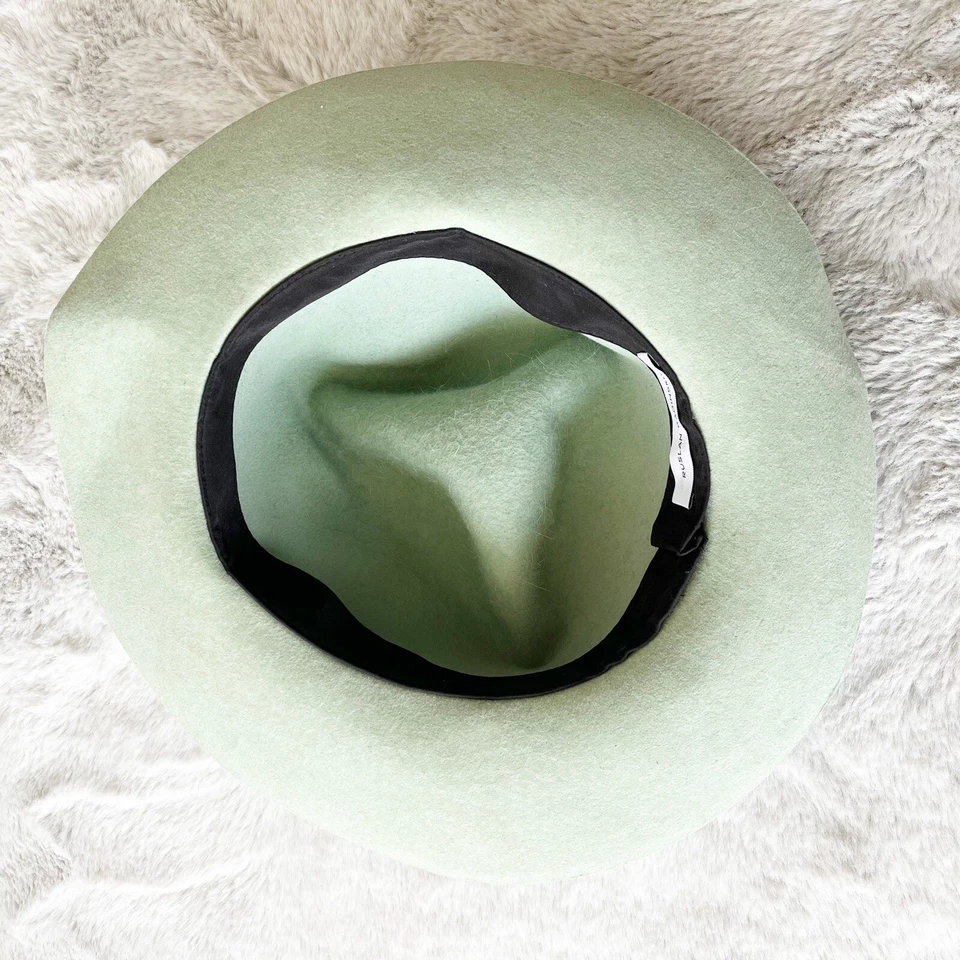 Sombrero de ala ancha Fedora verde menta RUSLAN BAGINSKIY Foto 4 de 4