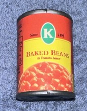 Vtg Pretend Play Mini K Baked Beans In Tomato Sauce Plastic Toy