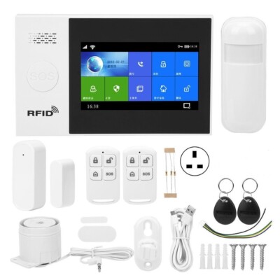 4G Tuya WiFi GSM GPRS 4,3'' Funk Alarmanlage, Haus Einbruchmeldeanlage.