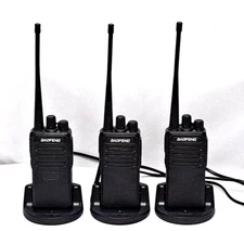 Lot Of 3 Baofeng Two Way Radios Model C2 With Charging Docks 1-2 Miles Radius