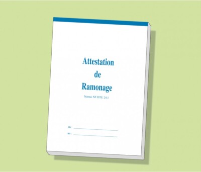 CARNET ATTESTATION DE RAMONAGE - Carnet de 50 duplicatas autocopiants ...
