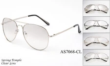 Clear Lens Glasses Eyewear Pilot Classic Office Fake Smart Nerdy Retro UV 100%