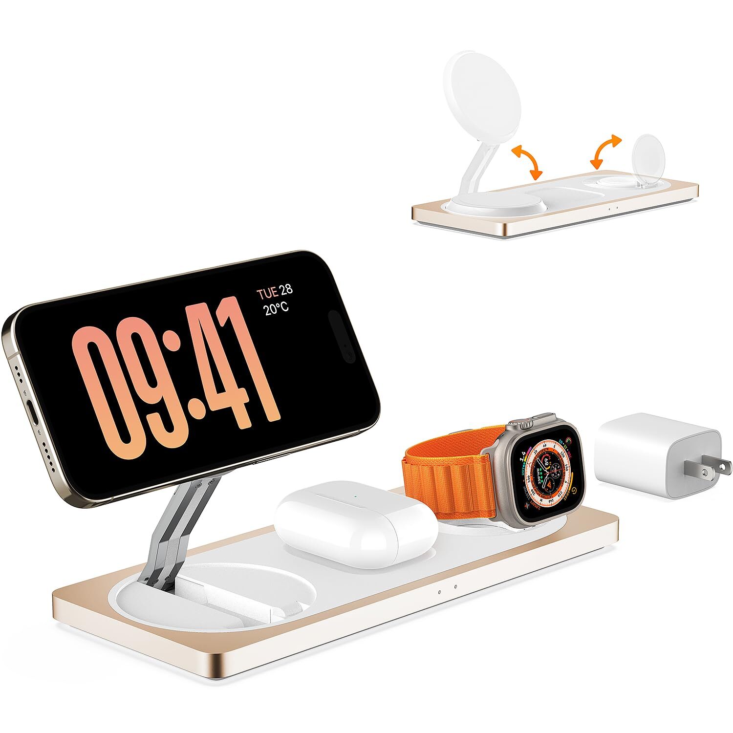 3-in-1 Charging Station for Apple Devices: Used for iPhone and Watch Charging...