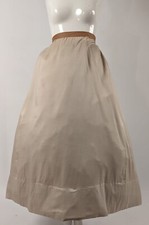 VICTORIAN 19TH CENTURY IVORY SILK CREPE BUSTLE SKIRT