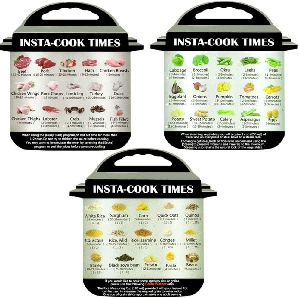 6 Pieces Instant Pot Cheat Sheet Magnets for 45 Common Prep Functions &  Cooking