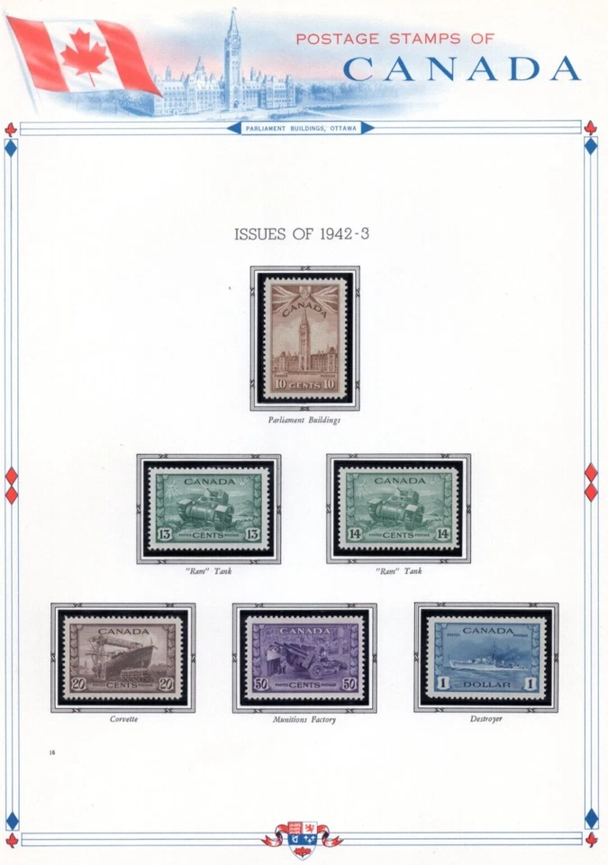 CANADA 1942-1949 SC. #249-262, 268-273, 284-293 ALL MINT NEVER HINGED VF-XF - Image 2 of 4