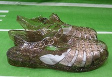 NEW Clear brown Summer Beach Retro Jellies Jelly Sandal YOUTH GIRL SIZE 4