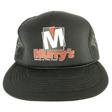 Vtg Murrys Family Of Fine Food Hat Logo Mesh Foam Snap Back Trucker Baseball Cap