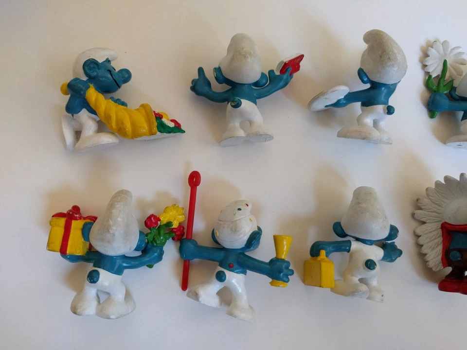 Lote de 22 estatuillas vintage de PVC Schleich Pitufos RARAS Foto 3 de 4