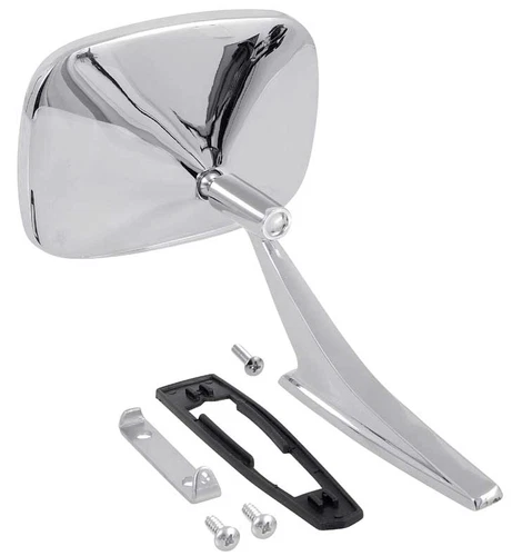 1968-77 Outer Door Mirror; Chrome: RH; Smooth Style Base; Various GM Models New