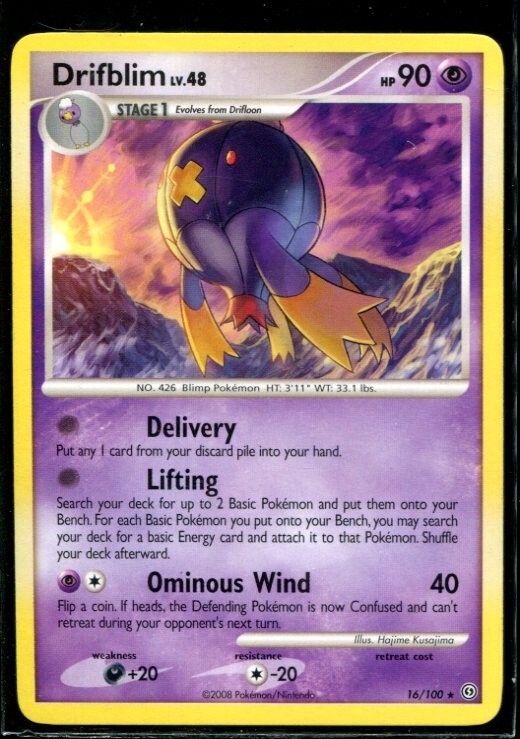 Drifblim Rare - DP Stormfront 16/100 2008 NM Pokemon