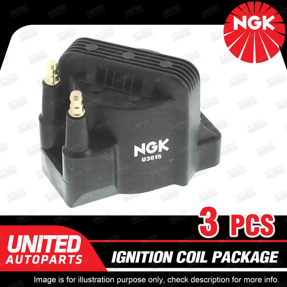 3Pcs NGK Ignition Coils Pack for Holden Commodore VP VR VS VT VU VX Crewman VYII