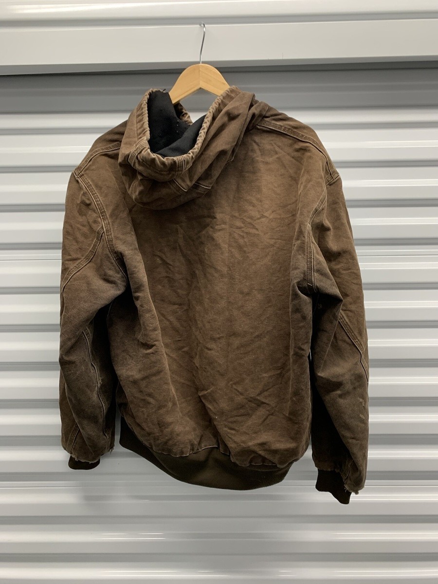 希少 carhartt active jacket dkb m Vintage Carhartt Active Jacket Hooded Sandstone Brown Work