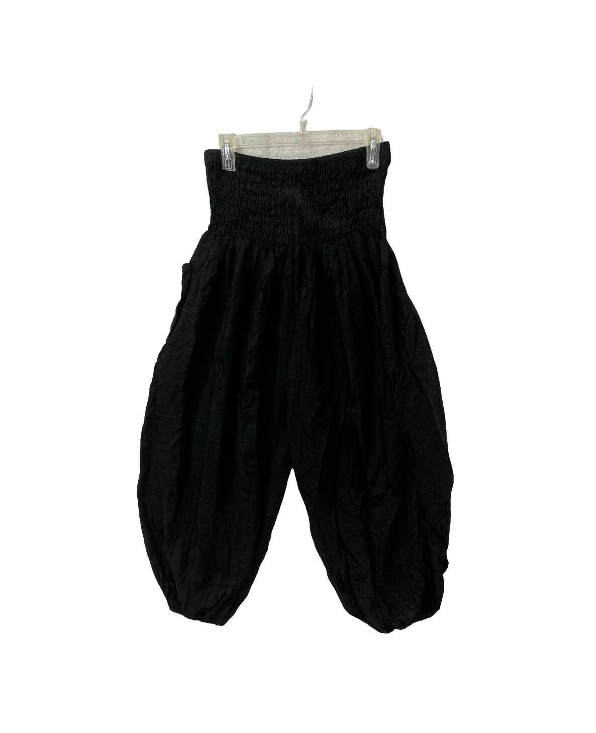 Pantalones Negros De Algodón Harem Pants para Mujeres